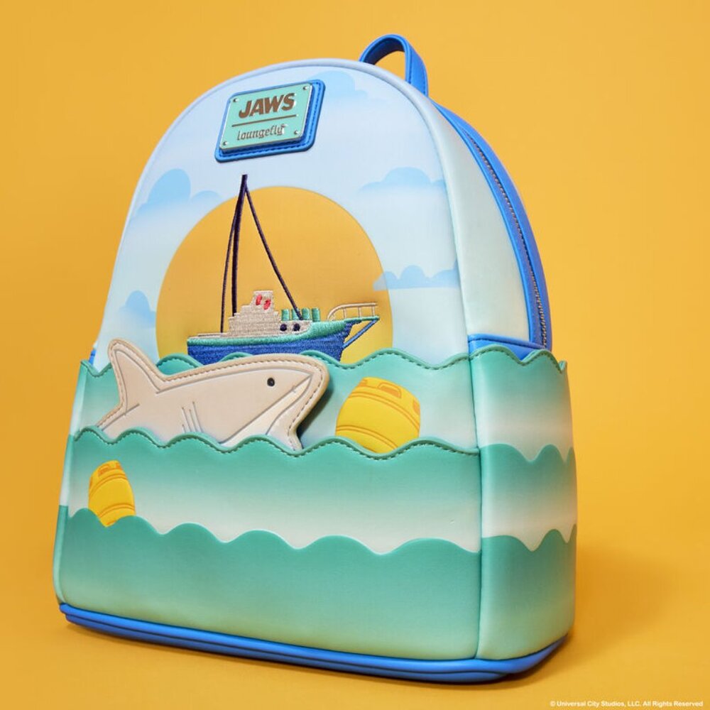 Loungefly Jaws 50th Anniversary Mini Backpack and Cardholder Set NWT - Picture 8 of 16